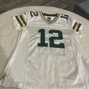 Nike Green Bay Packers White Jersey size M ex cond